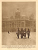 Lifeguards marching in the snow, Horse Guards Parade 1926 old vintage print