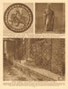 Roman Pavement, Leadenhall Street. King Alfred. Roman Wall 1926 old print