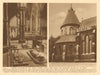 Temple Church & view among the clustered pillars of its choir 1926 old print