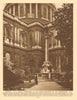Memorial of St Paul's Cross. Destroyed by the Roundheads.Churchyard 1926 print