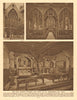 The east window, chancel and crypt of St. Etheldreda, Ely Place 1926 old print