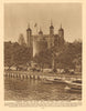 Tower of London & Port of London Authority Building 1926 old vintage print