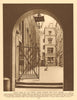 Mitre Court and Tavern, by the Temple, where Johnson walked 1926 old print