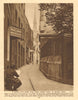Huggin Lane, now Huggin Hill. St Mildred, Bread Street 1926 old vintage print