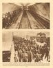 Tottenham Court Road tube station escalator. Pedestrians on London Bridge 1926