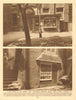 A Temple wig shop & a builder's premises below Essex Street, Strand 1926 print