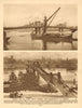 The original Lambeth suspension bridge at Horse Ferry. Westminster 1926 print
