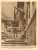 Chelsea Royal Hospital. Dining Hall and tattered colours 1926 old print