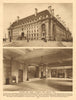 Outside and inside London's vast County Hall 1926 old vintage print picture