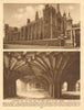 Lincoln's Inn. Great Hall and chapel crypt 1926 old vintage print picture