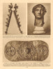Pre-Roman & Roman relics found in the Thames at London 1926 old vintage print