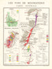 BURGUNDY BOURGOGNE WINE MAP Carte Générale. Côte de Nuits Beaune &c. LARMAT 1953