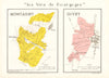 BURGUNDY BOURGOGNE VINEYARD MAP Montagny Givry AOC Côte Chalonnaise. LARMAT 1953