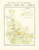 BURGUNDY BOURGOGNE WINE MAP Chablis Appellations vineyards vignobles LARMAT 1953