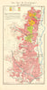 BURGUNDY BOURGOGNE WINE MAP Beaujolais appellations.Fleurie Brouilly LARMAT 1953