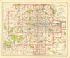 LONDON. Index map. Roads. BACON 1928 old vintage plan chart