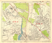 NW LONDON. Hendon Aerodrome Kingsbury Green The Hyde. BACON 1928 old map