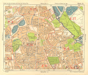 NE LONDON. Stoke Newington Stamford Hill Clapton South Tottenham BACON 1928 map