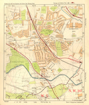 NW LONDON. Wembley Sudbury Alperton Park Royal Hanger Lane. BACON 1928 old map