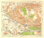 NW LONDON Willesden Harlesden Kensal Green Brentfield Park Royal.BACON 1928 map
