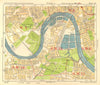 SW LONDON. Chiswick Barnes Castlenau Fulham Hammersmith Mortlake.BACON 1928 map