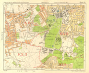 SE LONDON. Charlton Woolwich Shooters Hill Eltham Kidbrooke. BACON 1928 map
