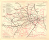 LONDON UNDERGROUND MAP. Tube & railways. BACON 1928 old vintage plan chart