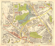 NW LONDON. Neasden Cricklewood Hendon Kingsbury Oxgate Brent. BACON 1955 map