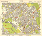 NE LONDON. Leyton Leytonstone Hackney Marshes Knotts Green. BACON 1955 old map