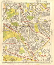 NW LONDON. Wembley Sudbury Alperton Park Royal Hanger Lane. BACON 1955 old map