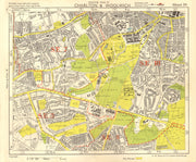 SE LONDON. Charlton Woolwich Shooters Hill Eltham Kidbrooke. BACON 1955 map