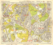 SE LONDON. Dulwich Honor Oak Forest Hill Herne Hill Peckham Rye. BACON 1955 map