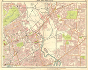 LONDON E. Bow West Ham Bromley Stratford Plaistow Poplar Canning Town 1917 map