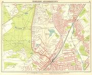 LONDON SW. Wimbledon Summerstown Southfields Wandsworth Merton 1917 old map