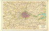 LONDON & HOME COUNTIES. Railways & roads. BARTHOLOMEW 1917 old antique map