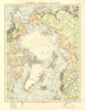 NORTH POLAR CHART. Explorers' routes Nansen 1895 Abruzzi 1900. JOHNSTON 1906 map