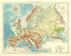 EUROPE PHYSICAL. Relief Ocean depths Key mountains Plains.  JOHNSTON 1906 map