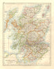 SCOTLAND. Counties. Undersea telegraph cables.  JOHNSTON 1906 old antique map