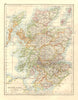 SCOTLAND. Counties. Undersea telegraph cables.  JOHNSTON 1906 old antique map