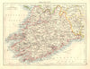 MUNSTER.  Clare Cork Kerry Limerick Waterford &c.SW Ireland.  JOHNSTON 1906 map