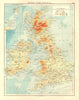 BRITISH ISLES RELIEF. Showing isotherms in January & July.  JOHNSTON 1906 map