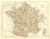 FRANCE. German Alsace & Lorraine. Undersea telegraph cables.  JOHNSTON 1906 map