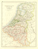 BENELUX.Netherlands Belgium Luxemburg. Holland.  JOHNSTON 1906 old antique map