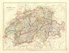 SWITZERLAND. Shows cantons & railways. Alps. Italian lakes.  JOHNSTON 1906 map