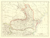 RUMANIA. Romania Wallachia Moldavia Moldova. Railways.  JOHNSTON 1906 map