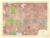 LONDON PLAN.West End Pimlico City Southwark Islington Lambeth. JOHNSTON 1906 map