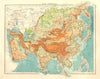 ASIA PHYSICAL. Relief Mountain heights Ocean depths Rivers.  JOHNSTON 1906 map