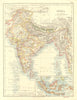 BRITISH INDIA. Showing states. Burma Nepal Bhutan Ceylon.  JOHNSTON 1906 map