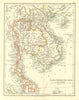 FRENCH INDOCHINA & SIAM. Thailand. Burma Cambodia Annam. JOHNSTON 1906 old map