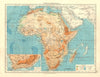 AFRICA PHYSICAL. Relief ocean depths rivers.  JOHNSTON 1906 old antique map
